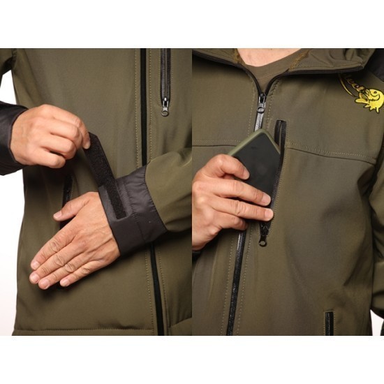 Jachetă Select Baits New Wave Softsheel Fleece Insulated, Green/Black, Medium Jachetă Select Baits New Wave Softsheel Fleece Insulated, Green/Black, Medium