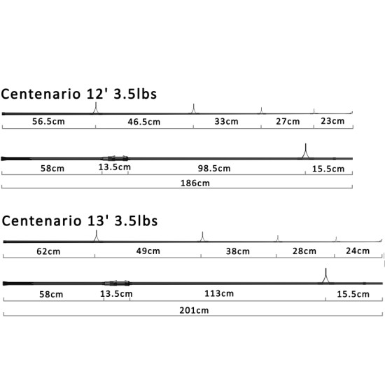 Lansetă Select Baits Centenario 3.6m/3.5lbs, 2buc