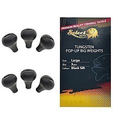 Lesturi Select Baits Tungsten Pop-up Rig Weight, Black Silt, Small, 5buc/plic