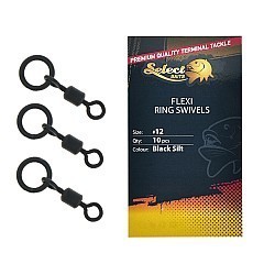 Mini vârtej cu anou Select Baits Flexi Ring Swivels, Nr.12, 10buc/plic