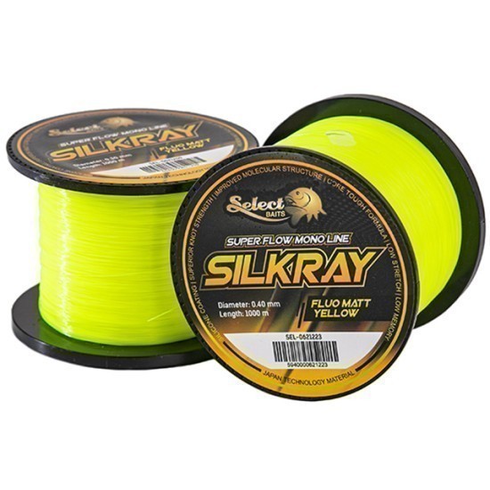 Fir monofilament Select Baits Silkray, Fluo Matt Yellow, 0.30mm/1000m