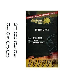 Agrafe rapide Select Baits Speed Links, Matt Black, Standard, 10buc/plic