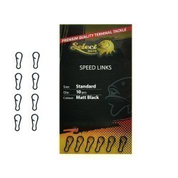Agrafe rapide Select Baits Speed Links, Matt Black, Standard, 10buc/plic