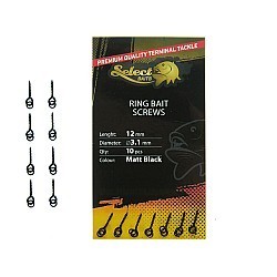 Șurub pentru momeală Select Baits Ring Bait Screws, Matt Black, 3.1mm/12mm, 10buc/plic
