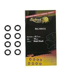 Anouri rotunde Select Baits Rig Rings, Matt Black, 3.1mm, 10buc/plic