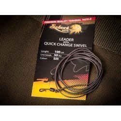 Montură Select Baits Leader with Quick Change Swivel, Silt, 50lbs/100cm