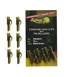 Clipsuri plumb pierdut Select Baits Standard Lead Clip, Weed Green, 10buc/plic