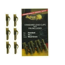 Clipsuri plumb pierdut Select Baits Standard Lead Clip, Weed Green, 10buc/plic