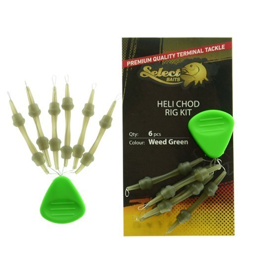 Kit Select Baits Heli Chod Rig, Weed Green, 6buc/plic