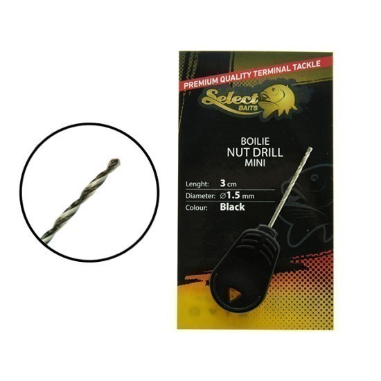 Burghiu Select Baits Boilie&Nut Drill Mini, Black, 1.5mm/3cm