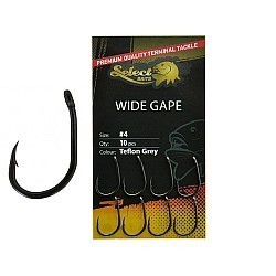 Cârlige Select Baits Wide Gape Hooks, Teflon Grey, Nr.2, 10buc/plic