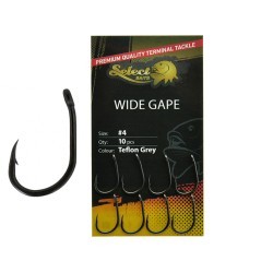 Cârlige Select Baits Wide Gape Hooks, Teflon Grey, Nr.8, 10buc/plic