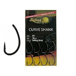 Cârlige Select Baits Curve Shank Hooks, Teflon Grey, Nr.4, 10buc/plic