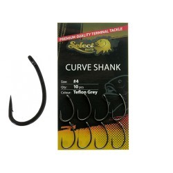 Cârlige Select Baits Curve Shank Hooks, Teflon Grey, Nr.6, 10buc/plic