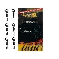 Micro vârtej Select Baits Spinner Swivels, Matt Black, Nr.11, 10buc/plic