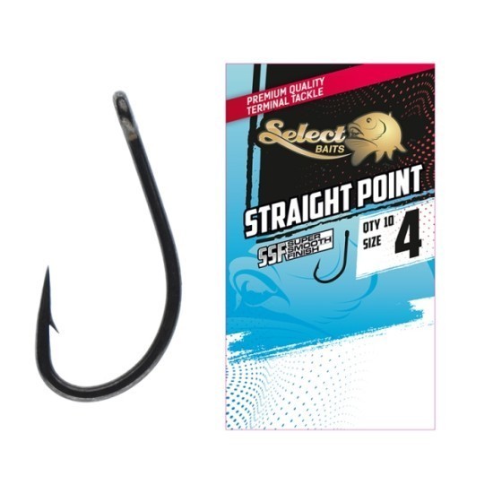 Cârlige Select Baits Straight Point SSF, Nr.4, 10buc/plic