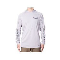 Bluză Select Baits UV Long Sleeve Hoodie UPF 50+, Light Grey, 2X-Large
