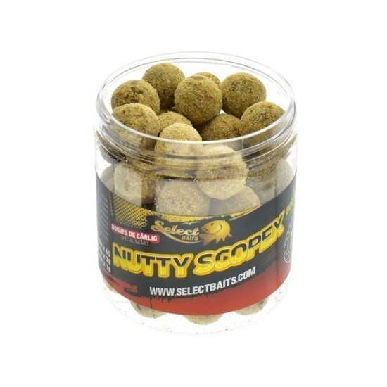 Boilies de cârlig special întărit Select Baits, Nutty Scopex, 20mm Boilies de cârlig special întărit Select Baits, Nutty Scopex, 20mm