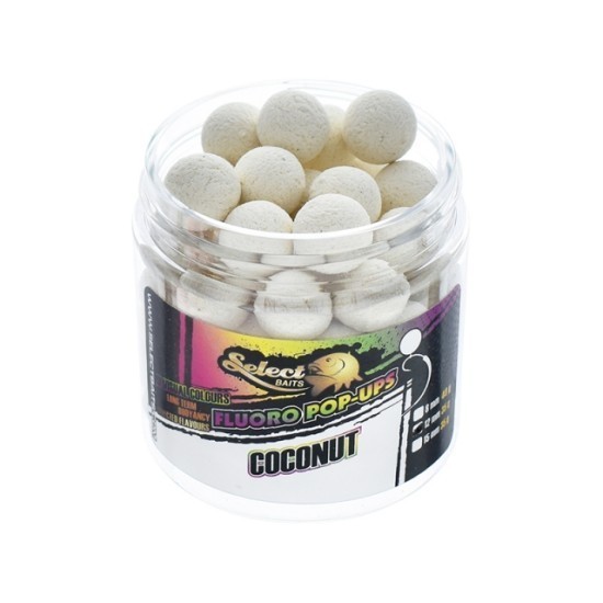 Pop-up Select Baits Fluoro, Coconut, 12mm/35g Pop-up Select Baits Fluoro, Coconut, 12mm/35g