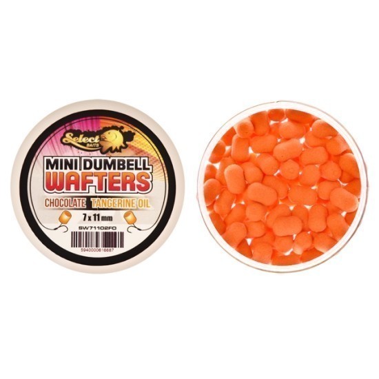 Mini dumbells critic echilibrate Select Baits Wafters, Chocolate&Tangerine Oil, 7-11mm/45g