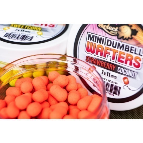 Mini dumbells critic echilibrate Select Baits Wafters, Strawberry&Coconut, 7-11mm/45g