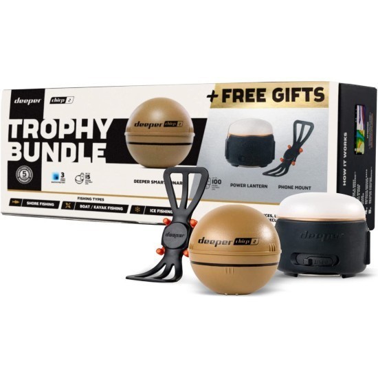 Kit sonar + suport smartphone + lanternă Deeper Chirp+ 2.0 Trophy Bundle