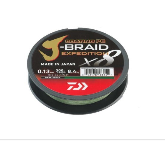 Fir textil Daiwa J-Braid Expedition X8 Dark Green, 0.22mm/19.5kg, 150m