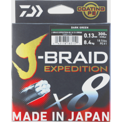 Fir textil Daiwa J-Braid Expedition X8 Dark Green, 0.16mm/9.8kg, 300m