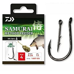 Cârlige legate Daiwa Samurai Method Feeder Nr.6, 6buc/plic