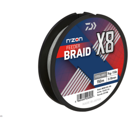 Fir textil Daiwa N'Zon Feeder Braid 8X, Steel Gray, 0.08mm/5kg, 150m