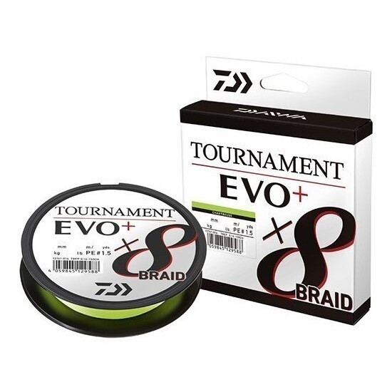 Fir textil Daiwa Tournament Evo+ 8X Braid, Chartreuse, 0.10mm/6.7kg/135m
