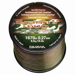 Fir monofilament Daiwa Infinity Duo Camo, Verde/Negru, 0.36mm/10.7kg/840m