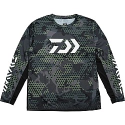 Bluză Tehnică Daiwa Hex Jersey Shirt LS 3012E, Large, Green
