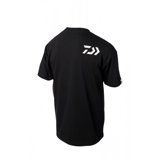 Tricou Daiwa Angler, Black&White, Large