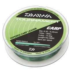 Fir înaintaș conic Daiwa Tournament Carp Leader, Green, 0.30-0.45mm/45m