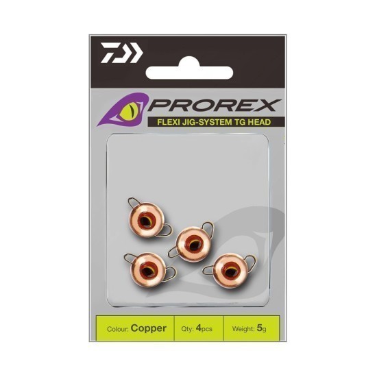 Plumb cheburashka jig Daiwa Prorex Flexi Jig-System TG Head, Copper, 4g, 5buc/plic