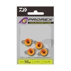 Plumb cheburashka jig Daiwa Prorex Flexi Jig-System TG Head, Fluo Orange, 8g, 3buc/plic