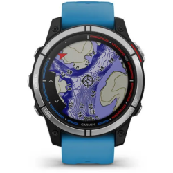 Ceas Garmin Quatix 7 Base, Carbon/Blue, 47mm