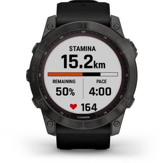 Ceas Garmin Fenix 7X Sapphire Solar Carbon Gray, TI/Black, 51mm EMEA