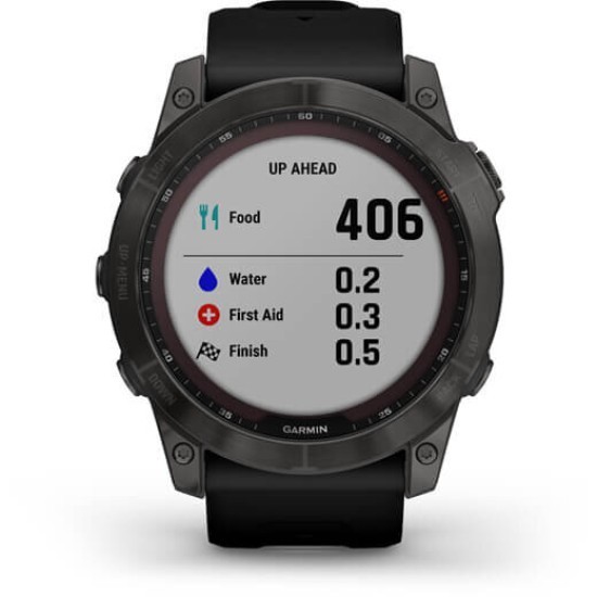 Ceas Garmin Fenix 7X Sapphire Solar Carbon Gray, TI/Black, 51mm EMEA