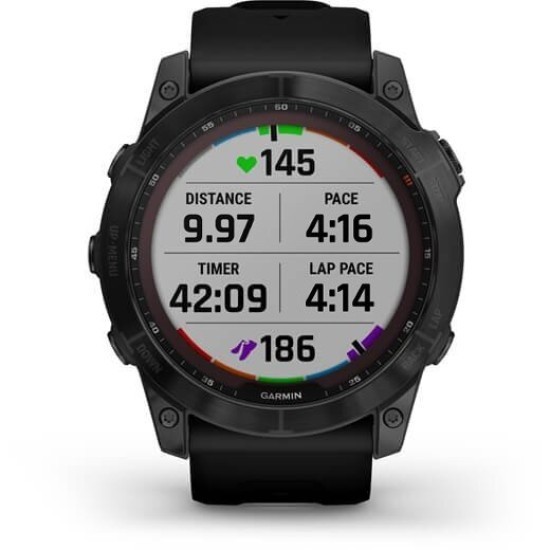 Ceas Garmin Fenix 7X Sapphire Solar DLC Black, Titan/Blake, 51mm