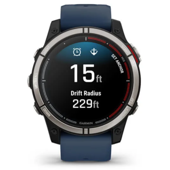 Ceas Garmin Quatix 7, Sapphire Amoled Carbon/Blue Marin, 47mm