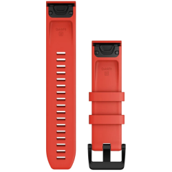 Curea ceas Garmin Quick Fit, Silicon, Laser Red, 22mm