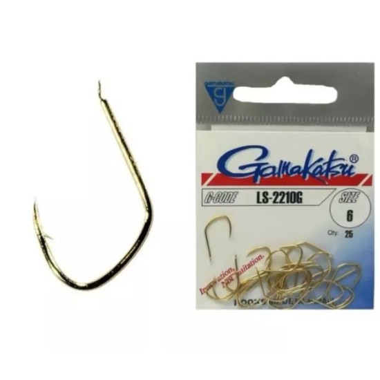 Cârlige Gamakatsu LS-2210G, Auriu, Nr.10, 25buc/plic