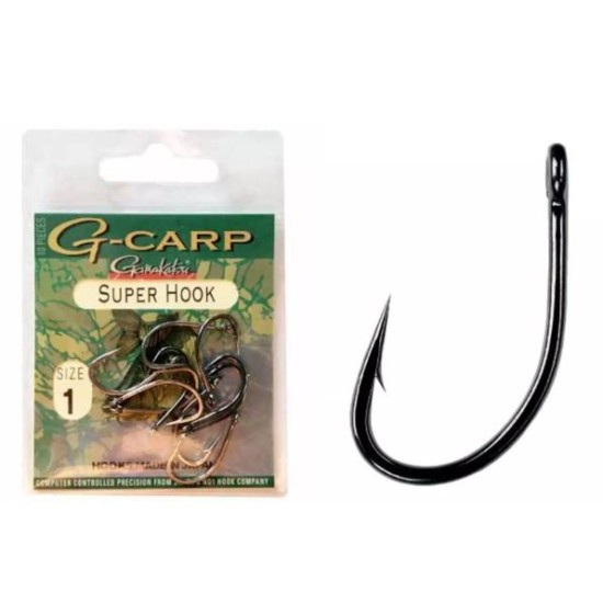 CÂRLIGE FORJATE GAMAKATSU G-CARP SUPER HOOK NEGRE NR.4 10BUC/PLIC