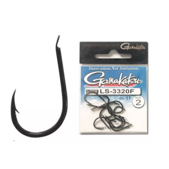Cârlige forjate Gamakatsu LS-3320F, Negru, Nr.2, 11buc/plic