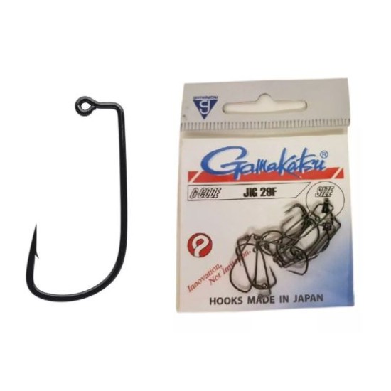 Cârlige pentru jig Gamakatsu 29F, Negru, Nr.4, 25buc/plic