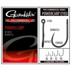 Cârlige Gamakatsu Pro Commercial Powercarp Eyed Barbless Nr.10 | 10buc/plic