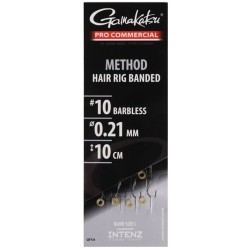 Cârlige legate Gamakatsu Method Hair Rig Banded Nr.10 | 0.21mm, 8buc/plic