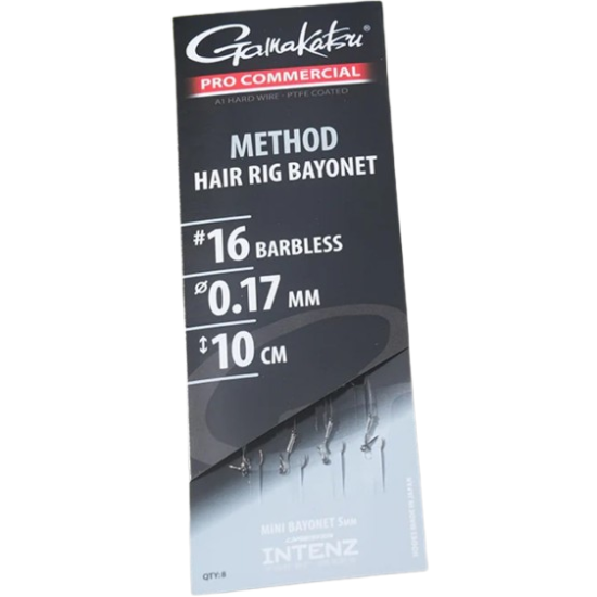 Cârlige legate Gamakatsu Method Hair Rig Bayonet Nr.16 | 0.17mm, 8buc/plic